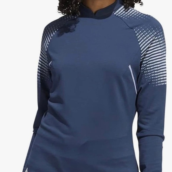 Adidas Cold Ready Gear Zipper Blue White Women’s Long Sleeve Top Small - Picture 1 of 5